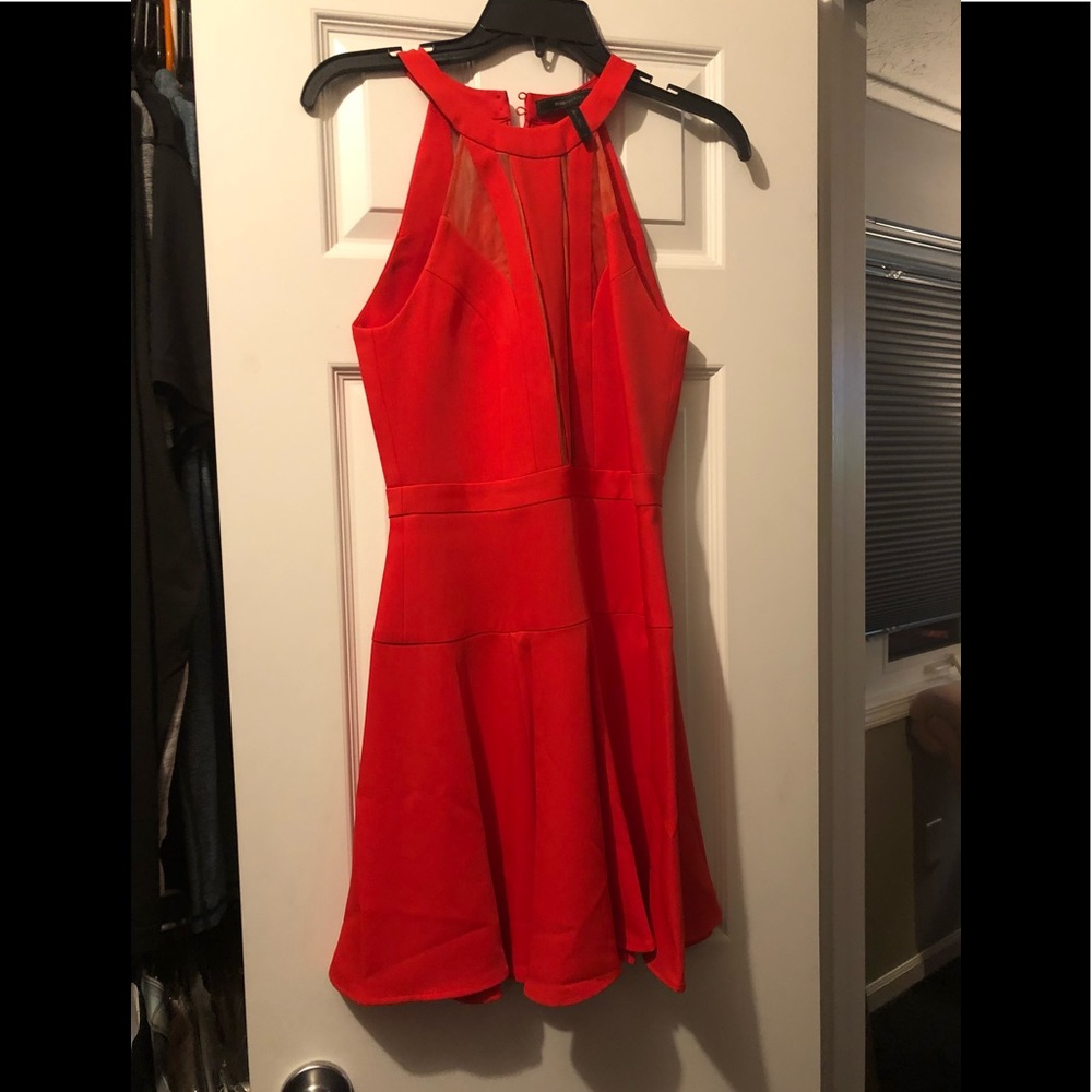 Bcbg Maxazria sheer red cocktail dress size 2